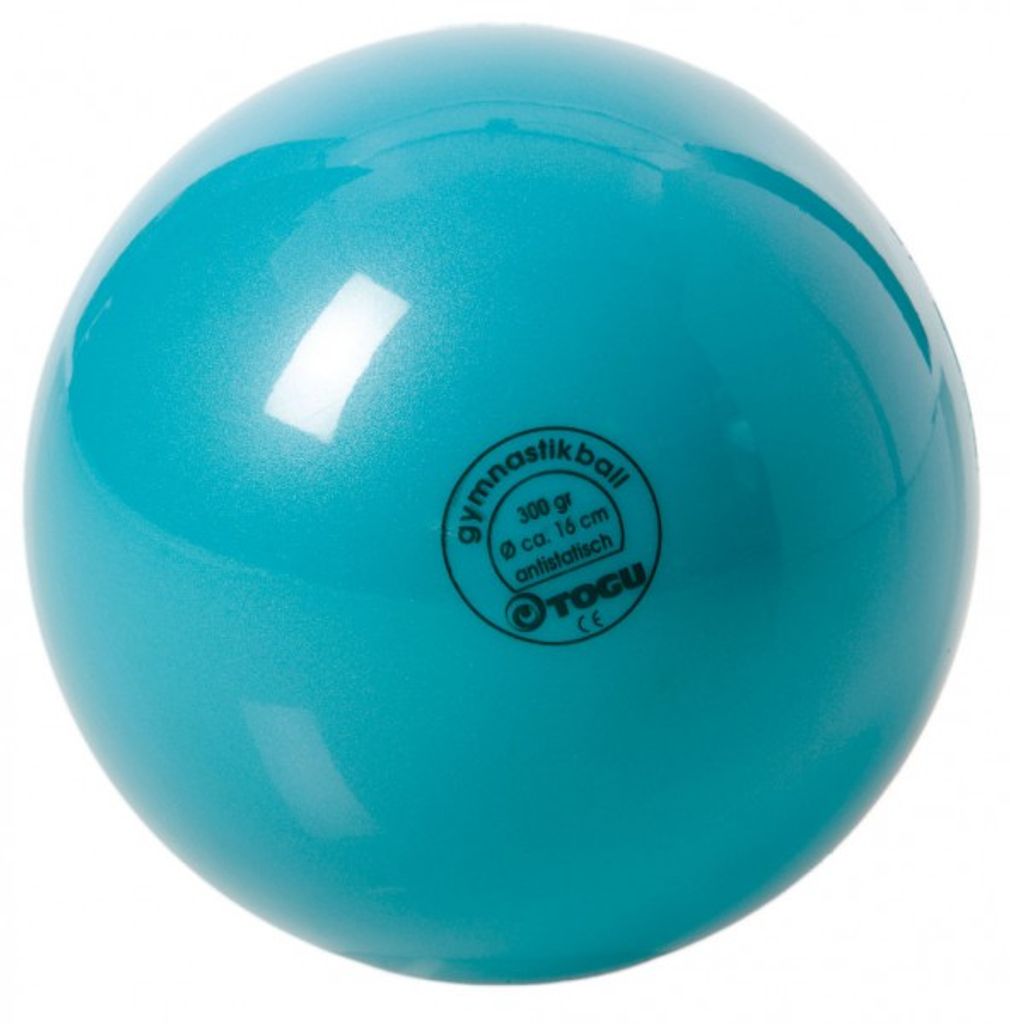 TOGU Gymnastikball RSG Standard | 300 g | Ø 16 cm | TÜRKIS | inkl. Ballnadel | unlackiert