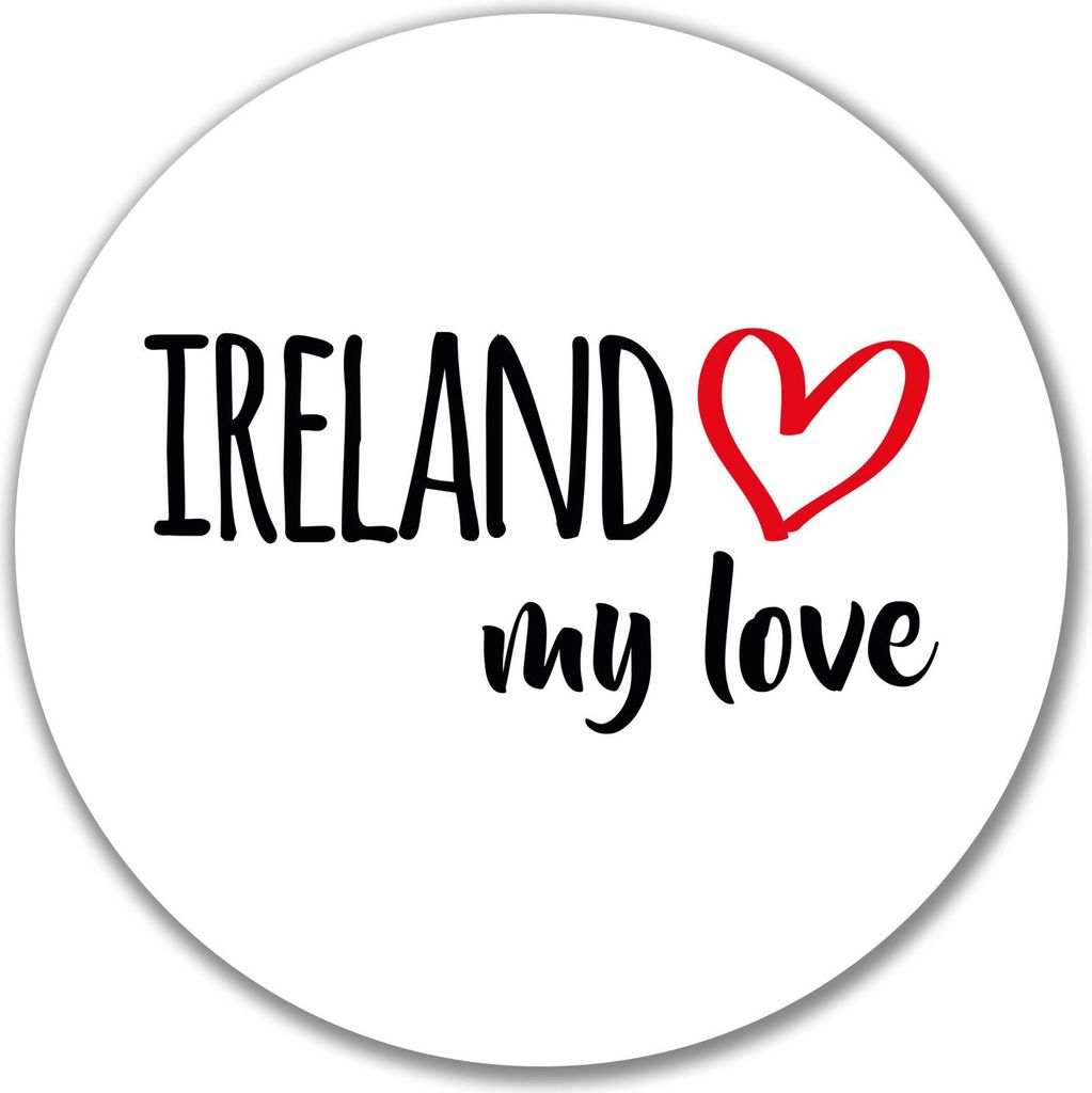 Huuraa Aufkleber Ireland my love 10cm rund Sticker Geschenkidee