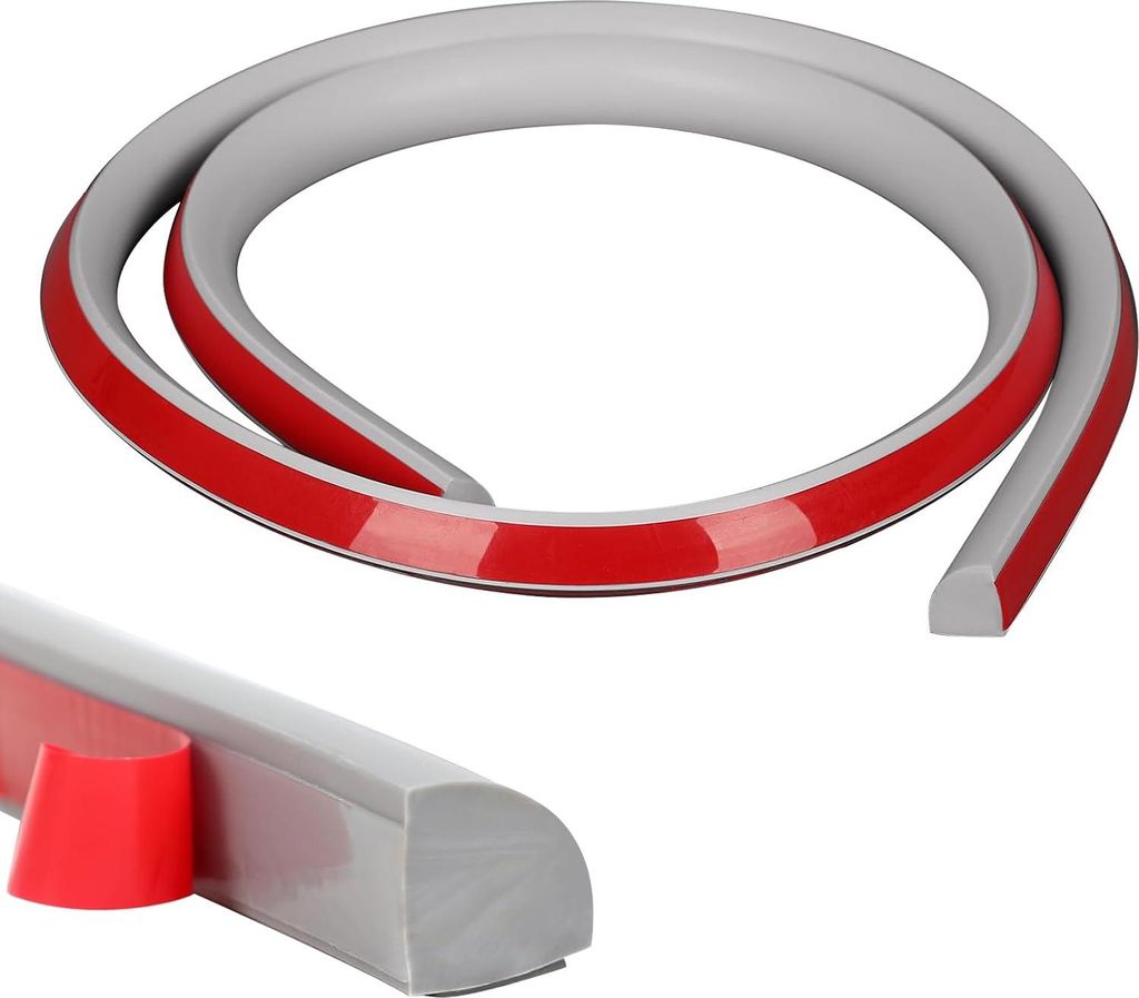 Flexible selbstklebende Deckenleisten (grau 5 m) - Zierleiste selbstklebend Deckenleisten für Boden (grau 5 m) - Weiche Sockelleiste dekorative Ec...