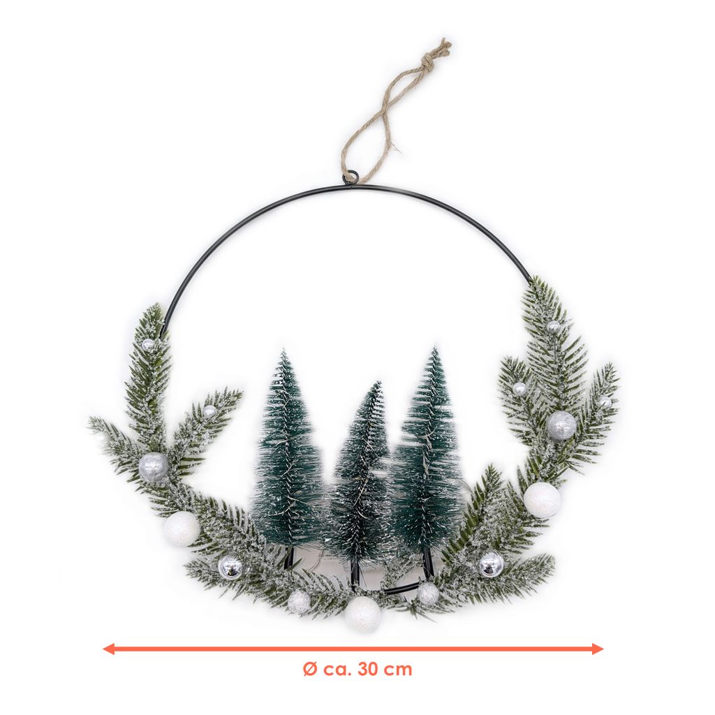 Anello di decorazione invernale da appendere - Ø 30 cm Immagine del prodotto 