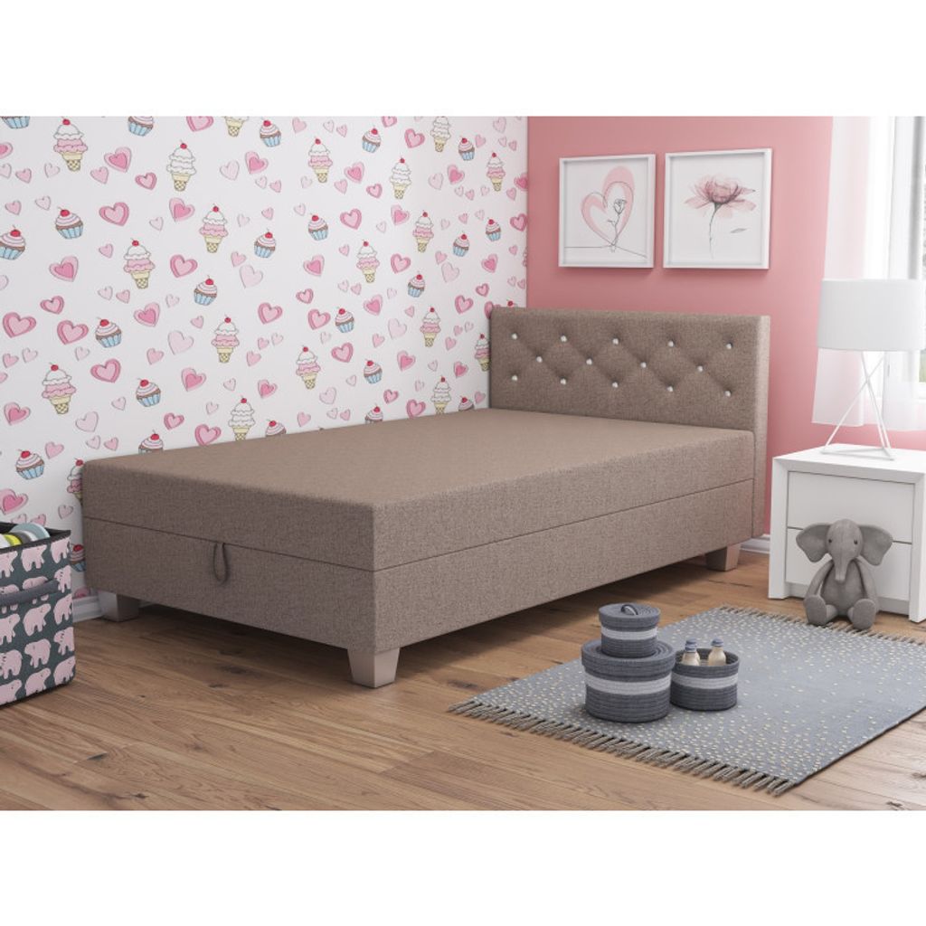 Einzelbett 110x195 FREDERIKA 1 - beige