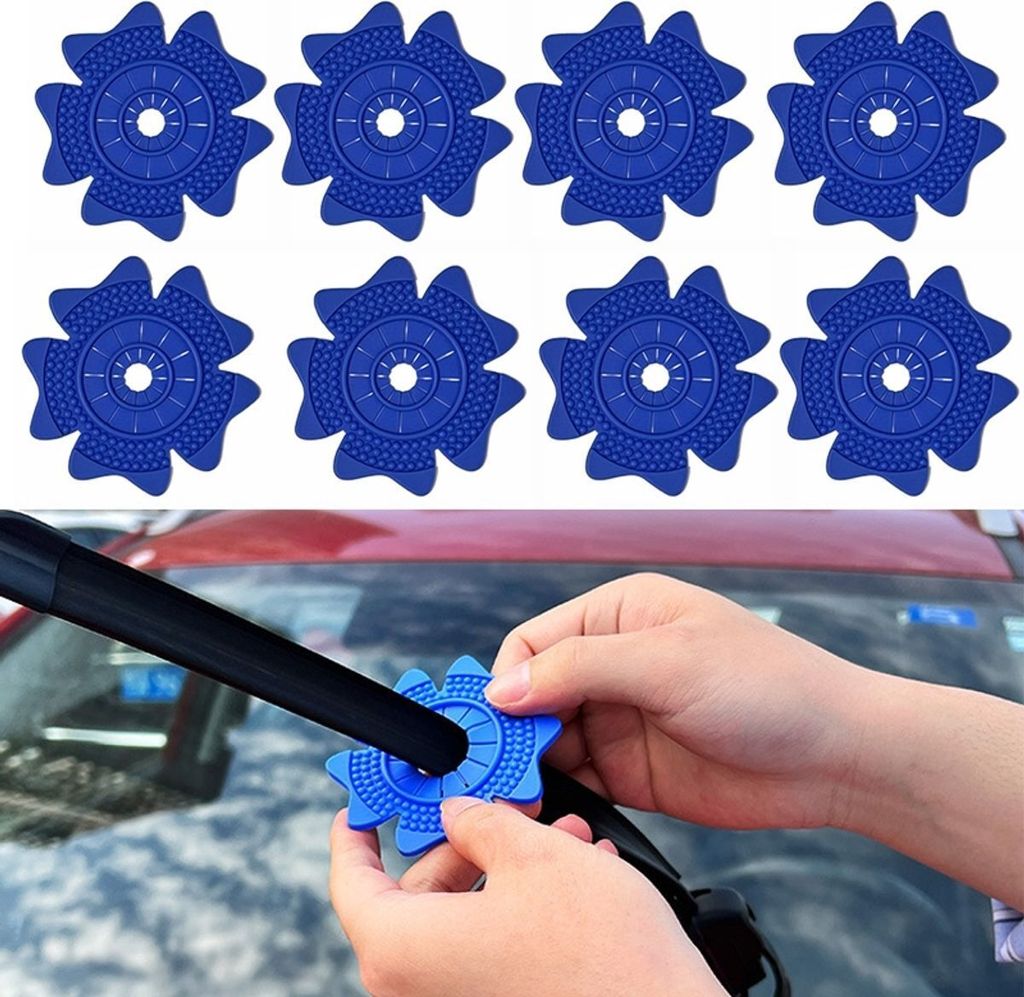 Auto Wischer Schutzhülle,MoreChioce 4 Stück Armloch Schutzpolster Silikon Pad, Farbe:Blau Großes Loch
