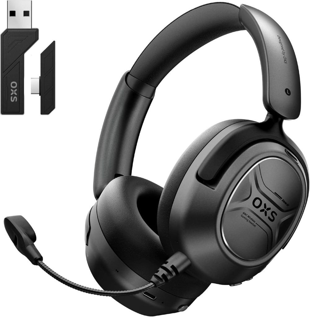 Headset Aktive Geräuschunterdrückung,2,4 GHz Niedrige Latenz & Bluetooth 5.4, Duale EQ-Modi, 70 Stunden Akkulaufzeit, für PC,PS4, PS5,Switch und...