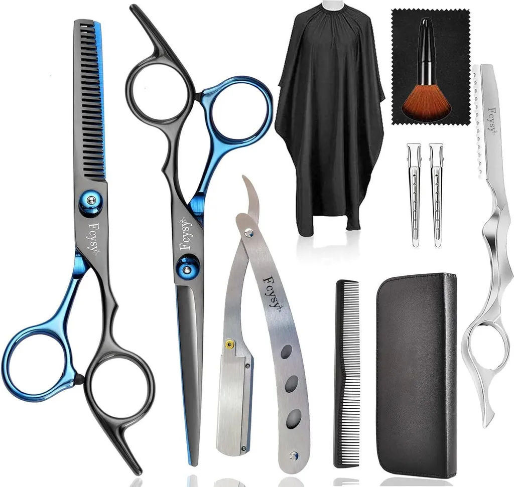 Set Forbici da Parrucchiere Fcysy Blu 11 Pezzi - Qualità Giapponese