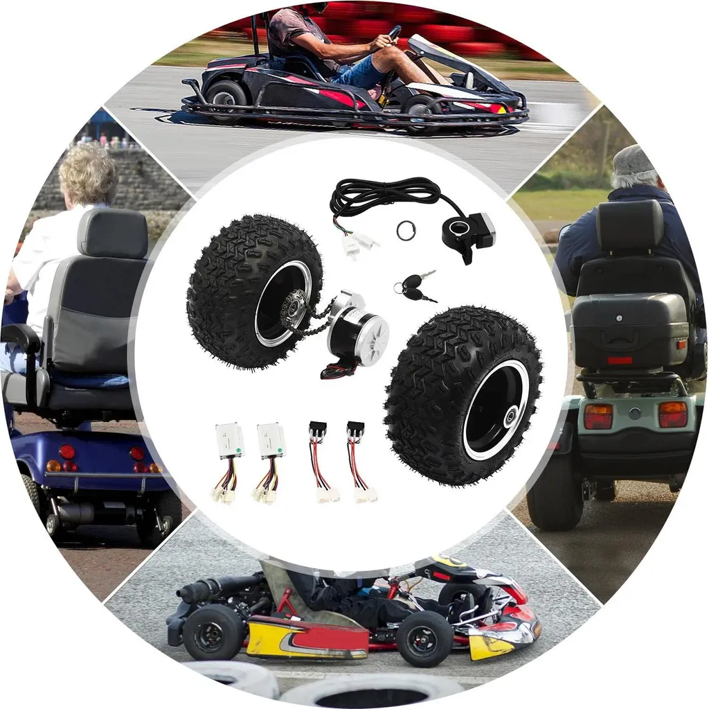 Kit conversion chariot électrique 24V 250W roue 10 pouces rouge