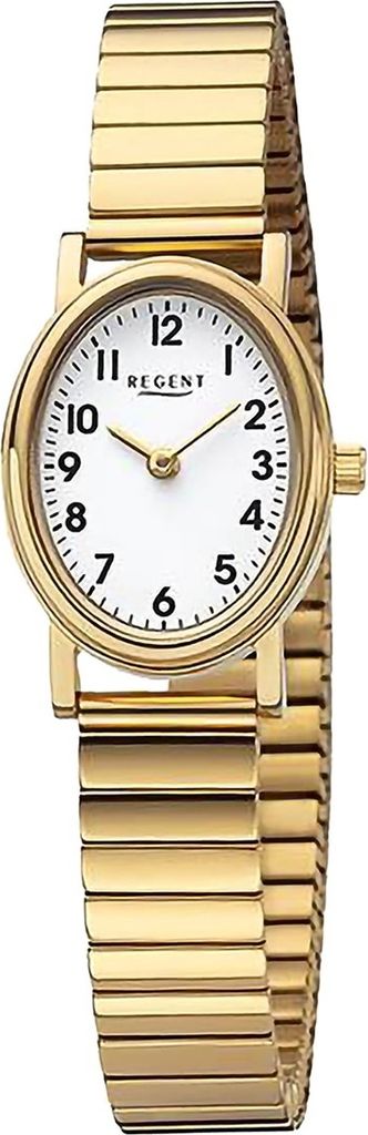 Regent Edelstahl Damen Uhr Armbanduhr Quarz gold Metallarmband D2URF1362