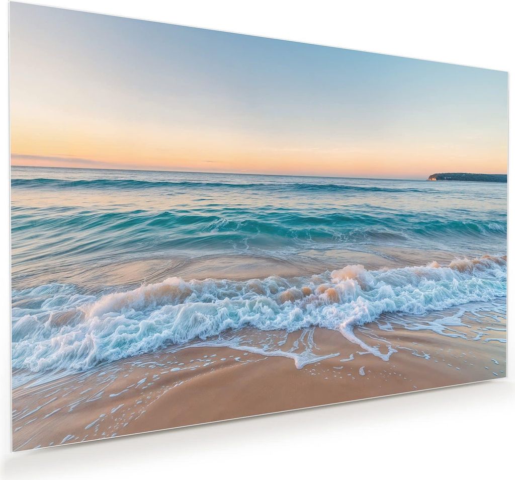 Glasbild 90x60cm in XXL für Wohnzimmer, Schlafzimmer Motiv Strandhorizont