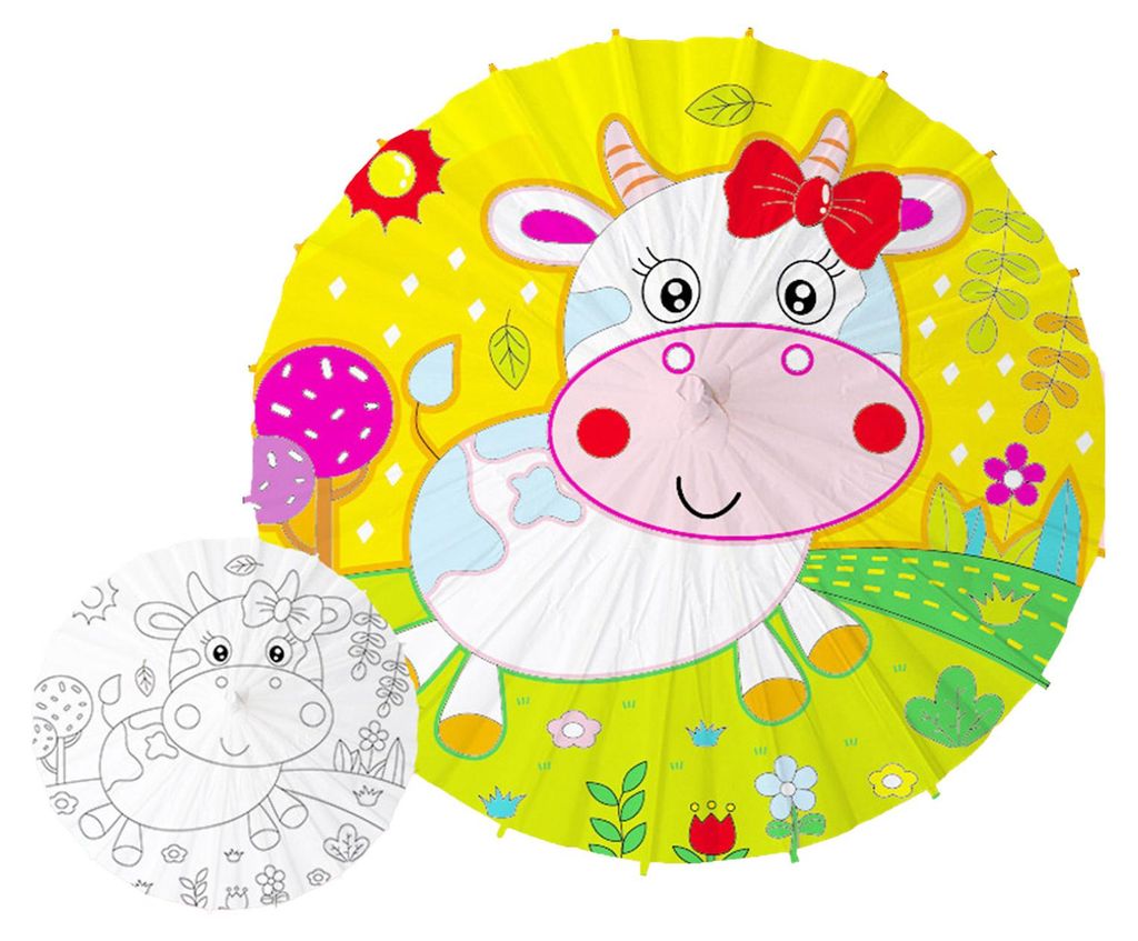 40/60 cm DIY Handbemalter Papierschirm im chinesischen Stil, dekorativer weißer Ölpapierschirm mit Holzgriff, Malset für Kinder, orientalischer ...