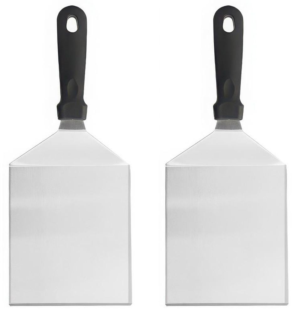 BBQ Grillspatel Set 2er Edelstahl Wender 130mm Küchenwender Pfannenwender Grill Zubehör für Plancha Grillplatte Burger Steak