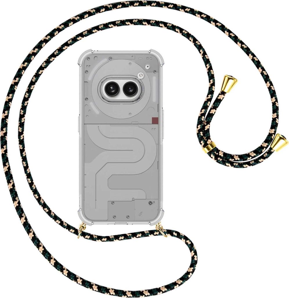 Handykette Backcover-Schutzhülle mit Band (Metall goldfarben) für Nothing Phone (2a) - camouflage