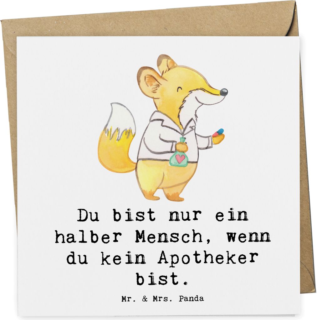 Mr. & Mrs. Panda Grußkarte Apotheker Herz - Weiß - Produktbild 