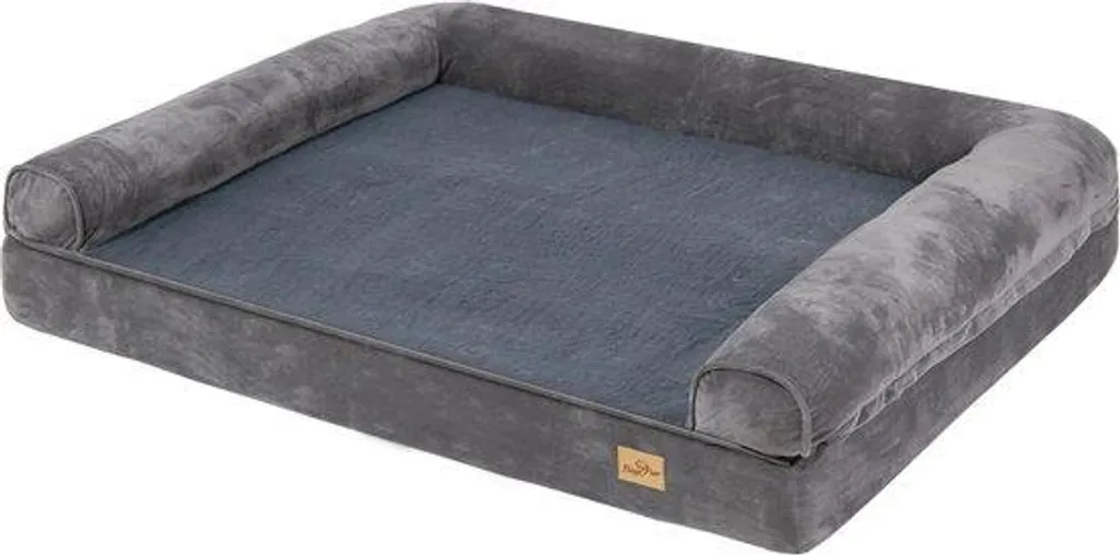 Lit orthopédique pour chien XXL gris déhoussable et lavable - Modèle XL5