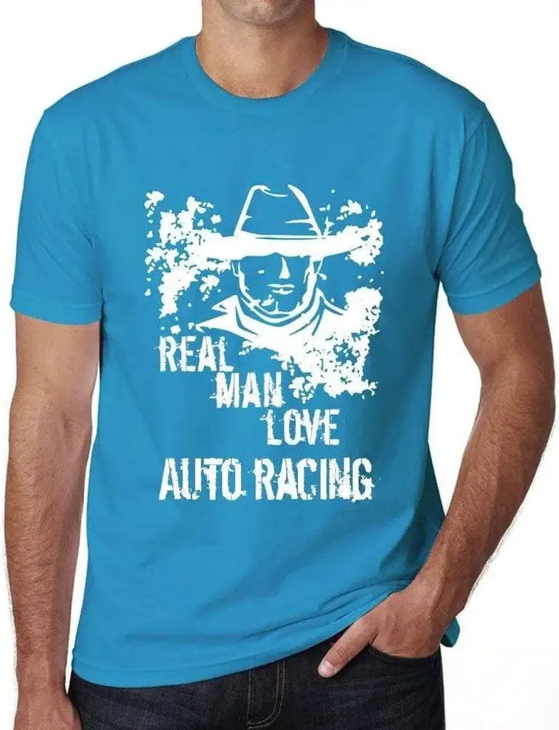 Herren Grafik T-Shirt Echte Männer lieben Autorennen – Real Men Love Auto Racing – Öko-Verantwortlich Vintage Jahrgang Kurzarm Lustige Druck