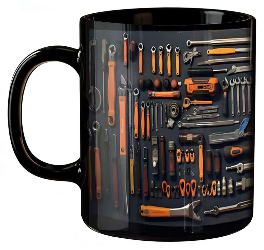 Werkzeugkasten-Becher aus Keramik – Lustiger Werkzeugkasten-Kaffeebecher für Mechaniker, Garagen-Fans – Originelles Geschenk für Ehemann oder...