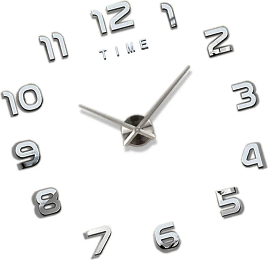 Horloge murale 3D à grands chiffres de 40cm pour décoration salon moderne
