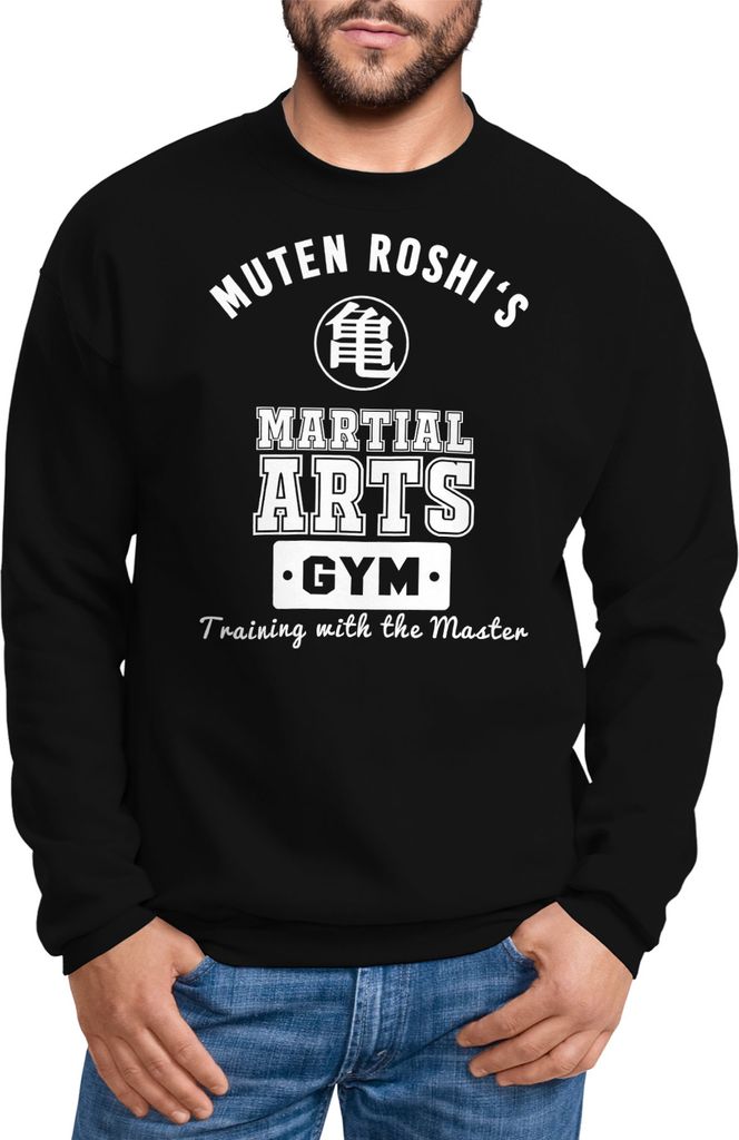 Sweatshirt Herren Roshi's Gym Son Goku Ball Dragon Rundhals-Pullover Moonworks schwarz XXL