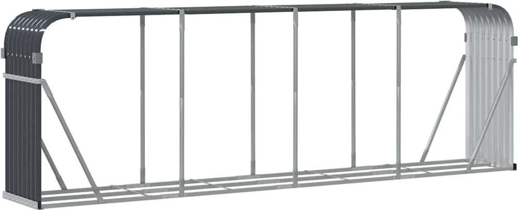 vidaXL Prístrešok na palivové drevo antracit 300x45x100 cm Obrázok produktu 