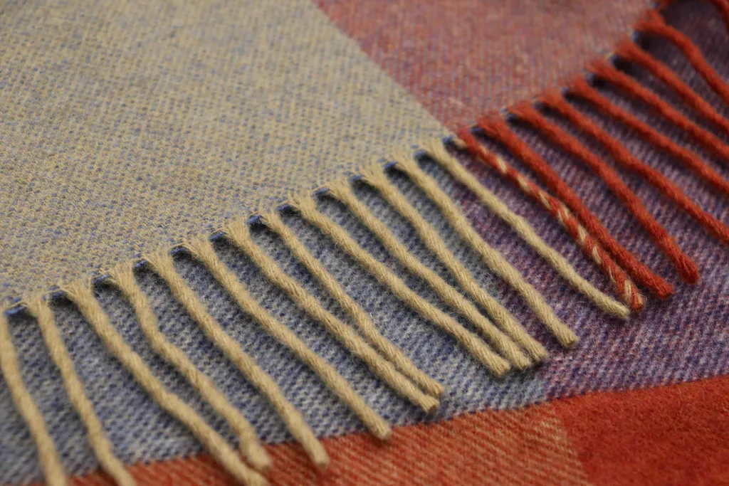 Plaid à Franges de Qualité Supérieure 130x170 cm - Couleur Rouge Ruby - 7