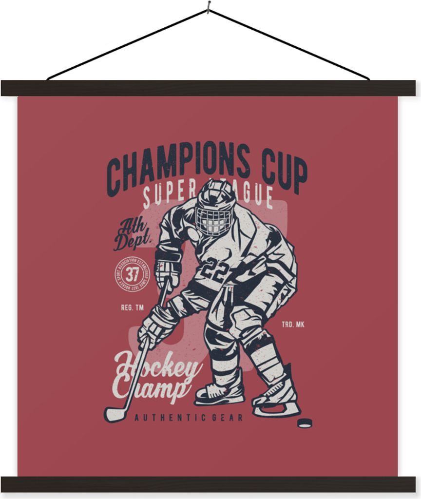 MuchoWow Textilposter Eishockey - Schlittschuhe - Vintage 40x40 cm mit schwarzem Rahmen - Fotos