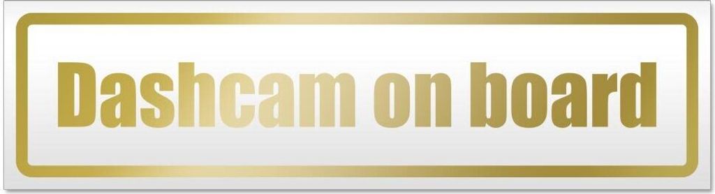 Kiwistar Dashcam on Board Magnetschild Schild magnetisch - 60cm Gold - Magnetfolie für Auto PKW Kfz