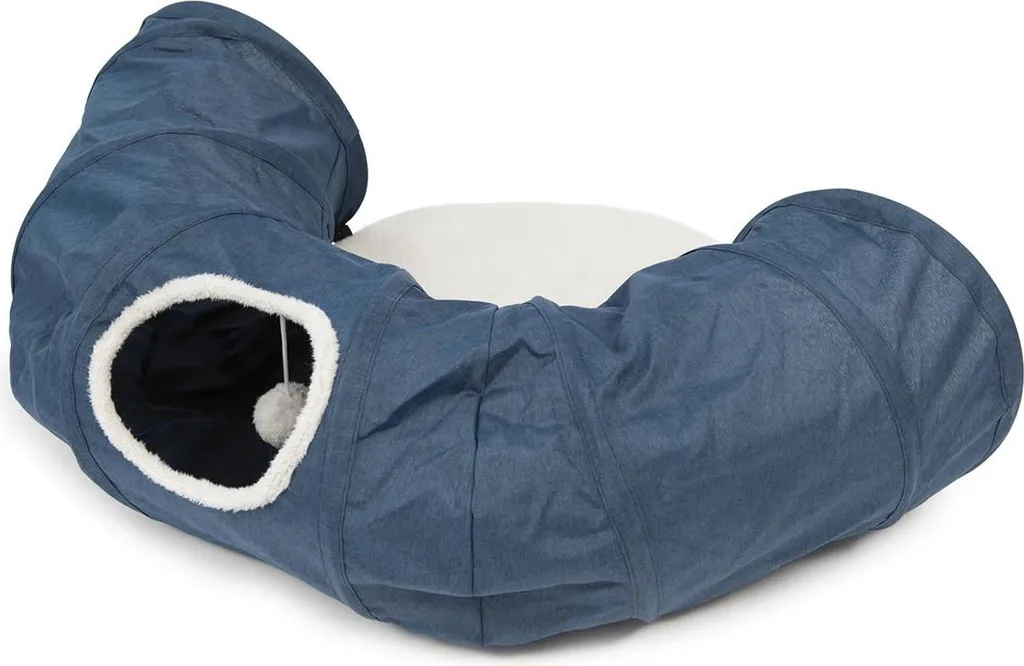 Tunnel pour chats Vesper Bleu - Fini l'ennui et les griffes sur le canapé