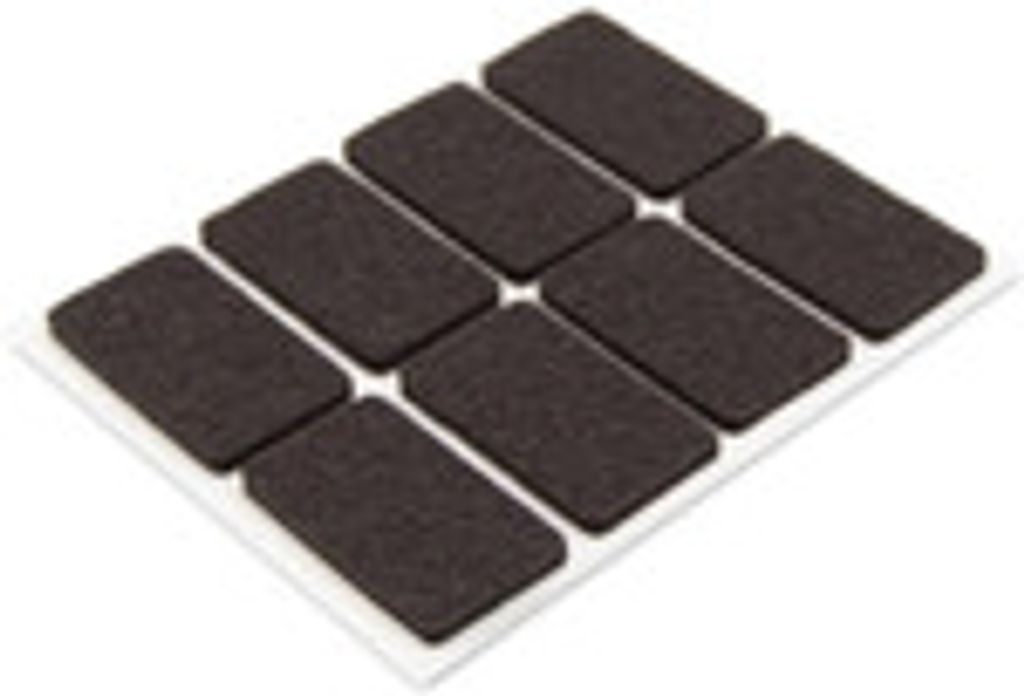 Filzgleiter, Möbelgleiter, eckig, braun, 3 mm dick, selbstklebend, hochwertiger Filz (Nadelfilz)