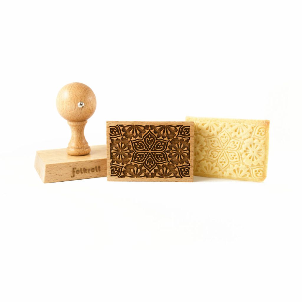 Keksstempel Aus Holz Mit Kegelblumen-Muster – 6,3 Cm Durchmesser, Für Teig & Fondant