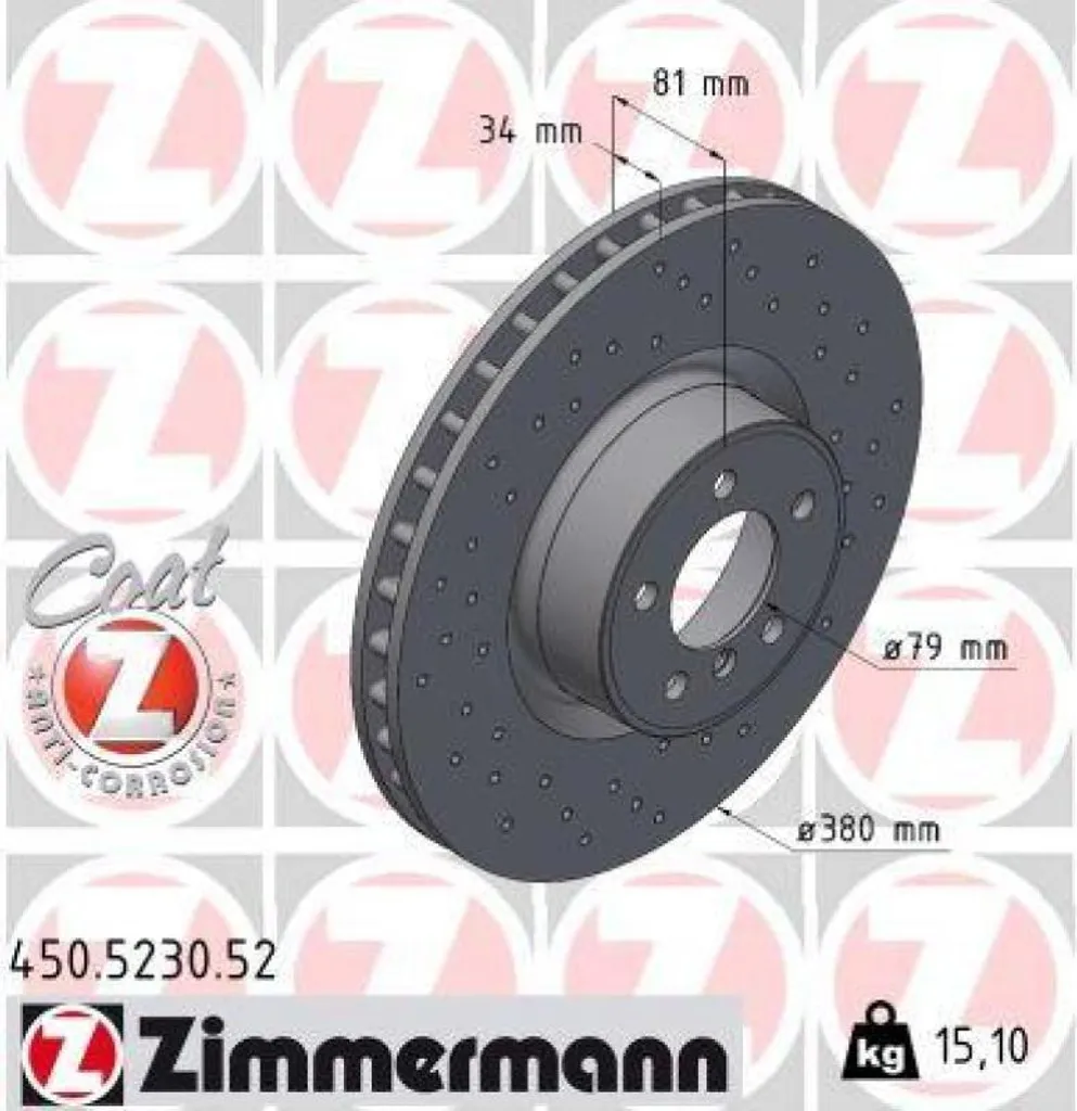 Zimmermann Sport Z 450.5230.52 Disque de Frein Ventilé Haute Performance
