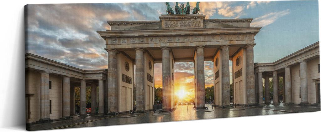 Brandenburger Tor in Berlin – Leinwandbild Wandbild – 125x50 cm – Leinwandbilder – Wandbilder – Schlafzimmer – Flur