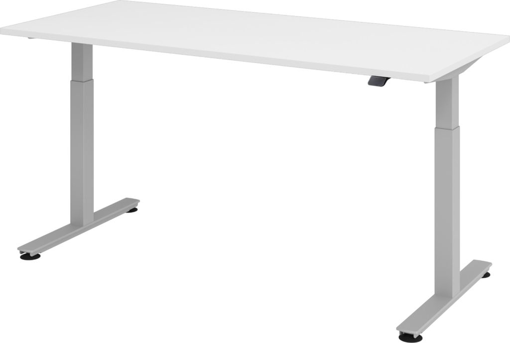 bümö Schreibtisch elektrisch XMST - Nachbildung: Weiß, Gestell: Silber, Größe: 180 x 80 cm