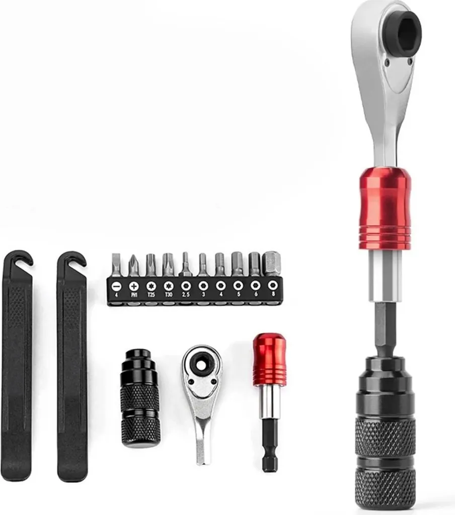 Réparer une crevaison vélo facilement avec ce kit complet noir à cliquet