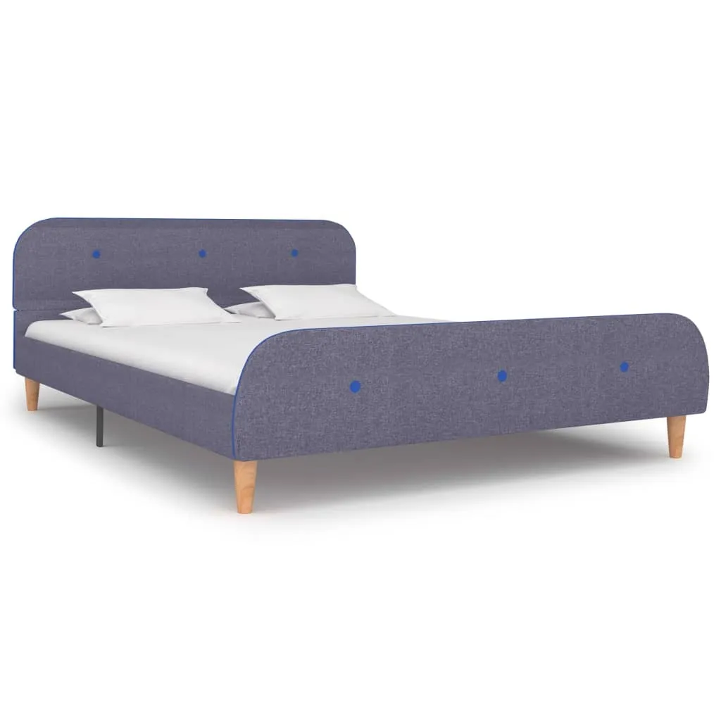 Cadre de lit gris clair en tissu 140x200 cm - Lit double moderne Gris