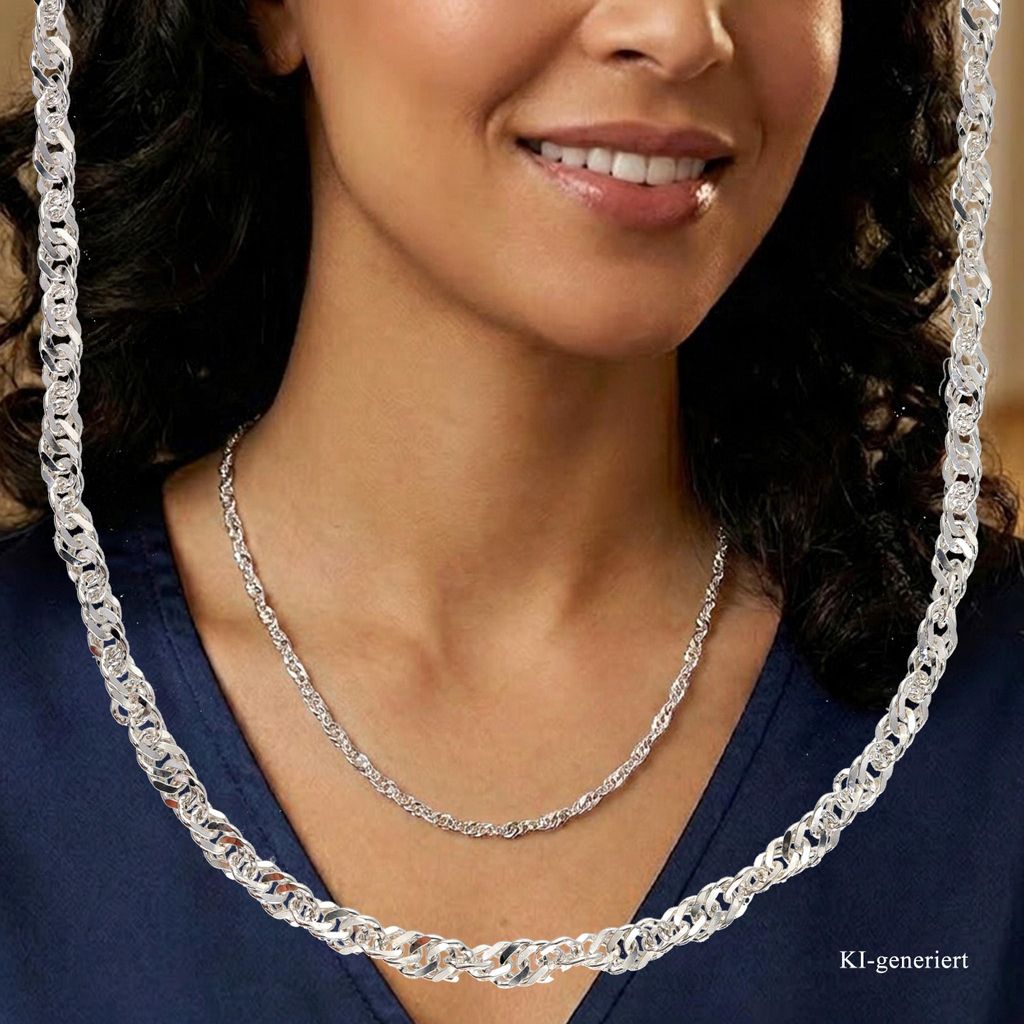 Damen Kette Singapur 3 mm breit echt Silber 925 Produktbild 