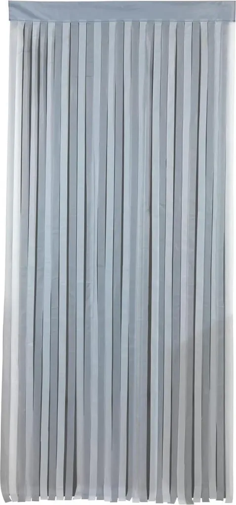 Rideau à rayures gris et blanc en polyester résistant de 90 x 200 cm