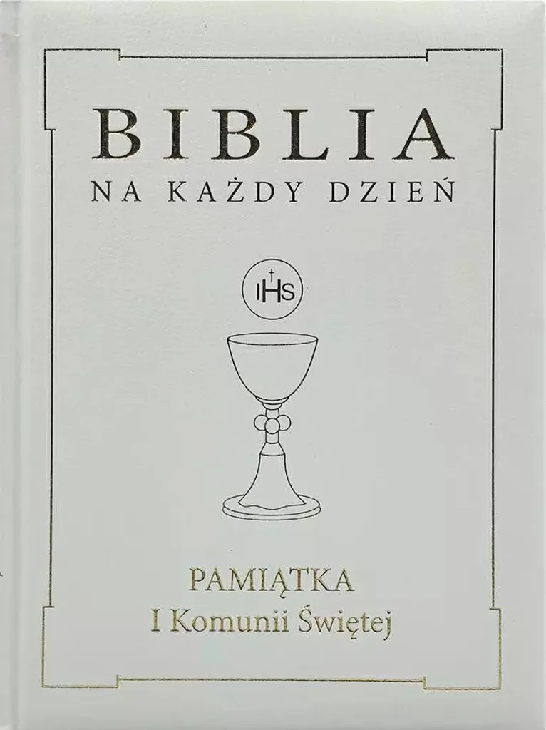 Bible de première communion avec reliure simili-cuir et détails dorés