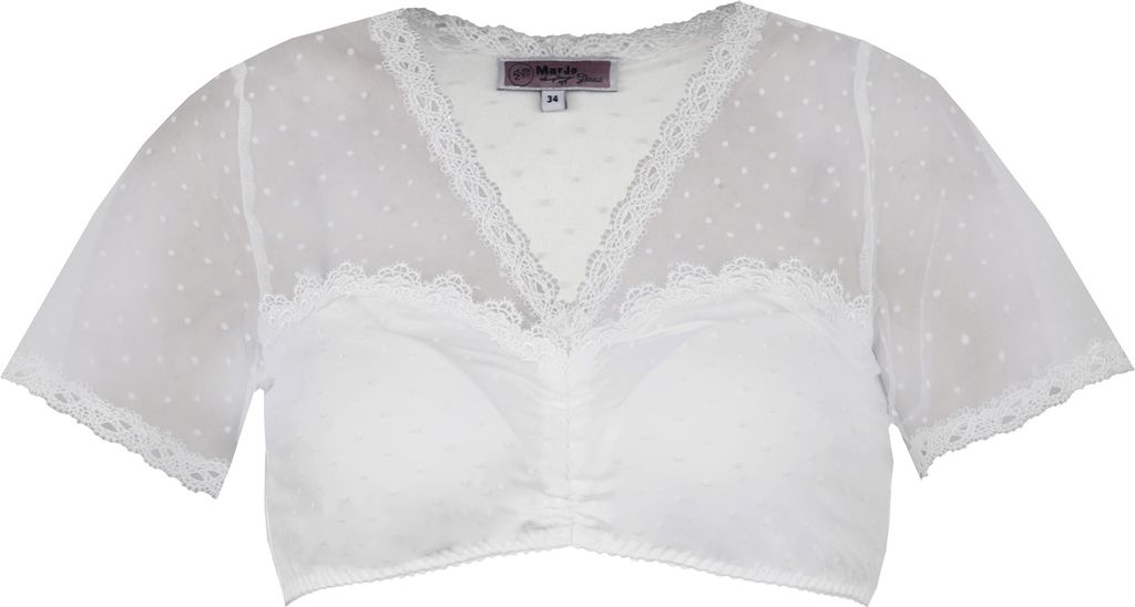 MarJo Dirndlbluse "Anzing" Kurzarm | Offwhite Größe: 36