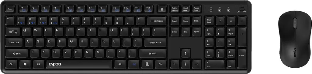 Ensemble Clavier et Souris sans Fil Multimode Rapoo 8150M Noir Silent