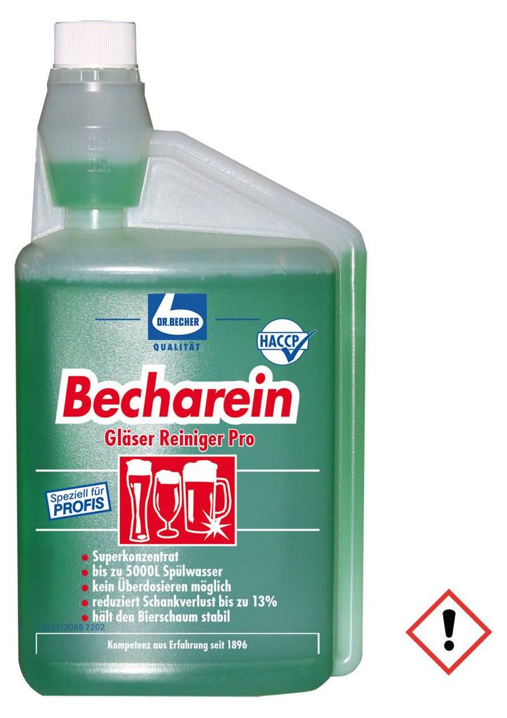 "Dr. Becher" Becharein Gläserreiniger Pro 1 l grün in Produktbild 