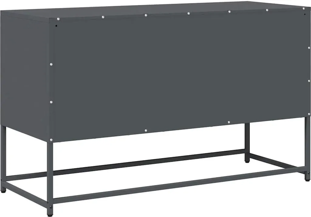 Mobile Porta TV Design Industriale Antracite 100cm Acciaio - 1