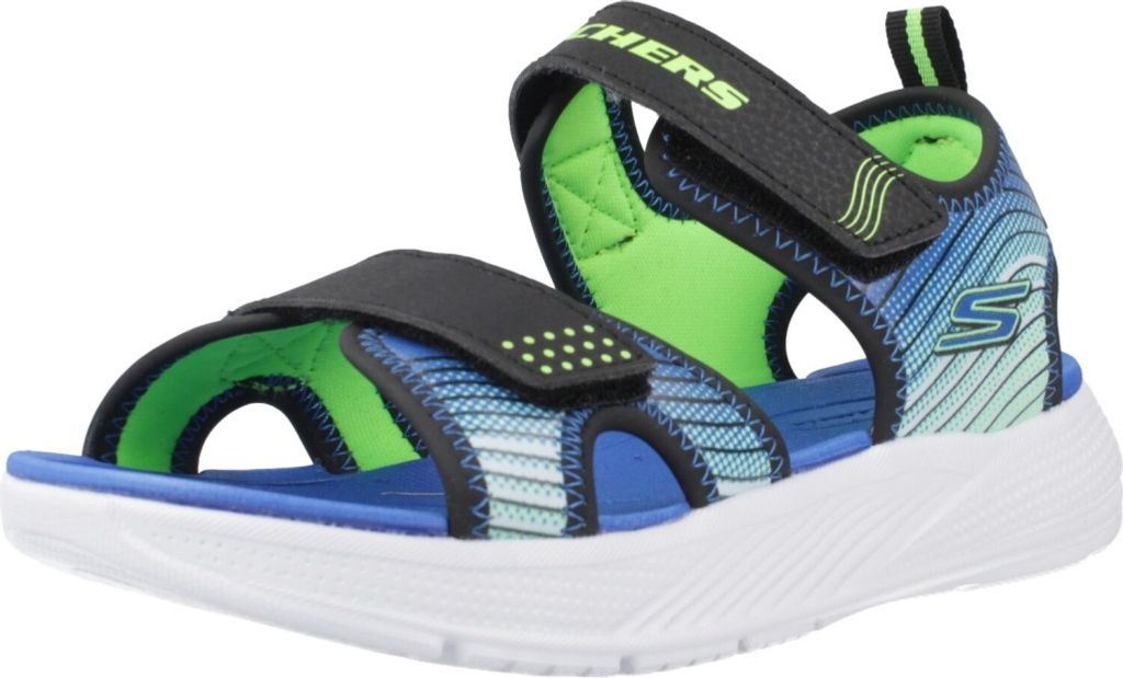 Skechers Kinder-Jungen-Sandalette MICROSPEC-SPLASH Blau-Schwarz-Grün-Weiß, Farbe:blau, EU Größe:28