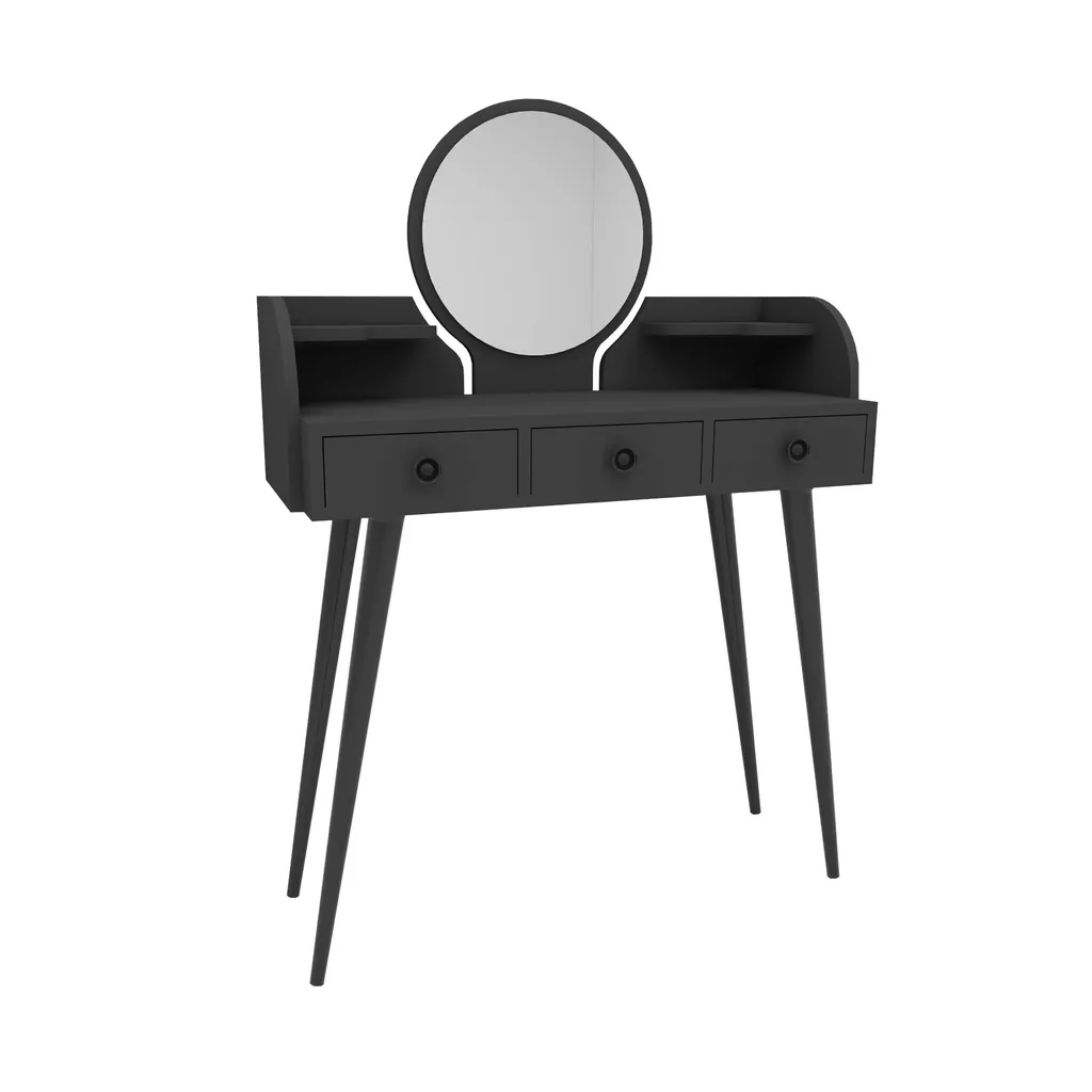 Grande Coiffeuse Anthracite Elegans - Meuble de Chambre Skye Decor