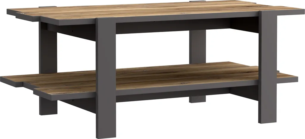Table basse de séjour 110 cm idéale pour apéritifs et déco Gris/Chêne