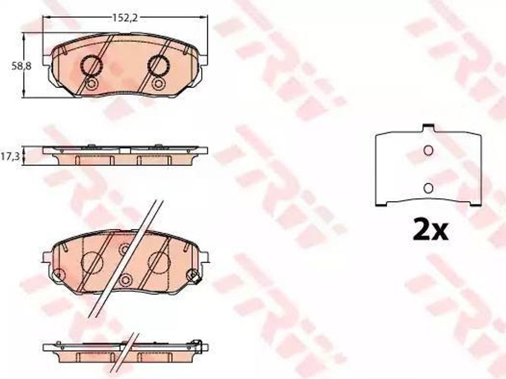 TRW Bremsbeläge Satz Vorne für KIA SORENTO III GDB3638 Produktbild 