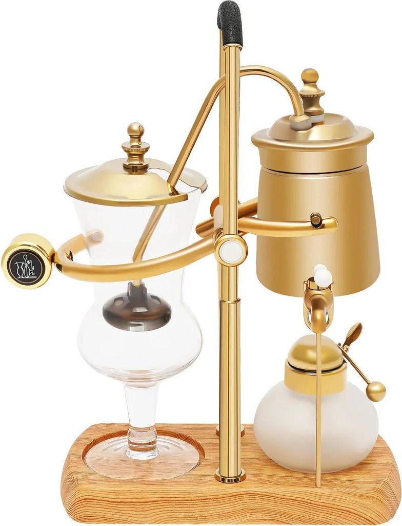 Balance Siphon Kaffeebereiter - Manuelle Vakuum Kaffeemaschine - Vintage Design - Freistehend - Edelstahl - Gold