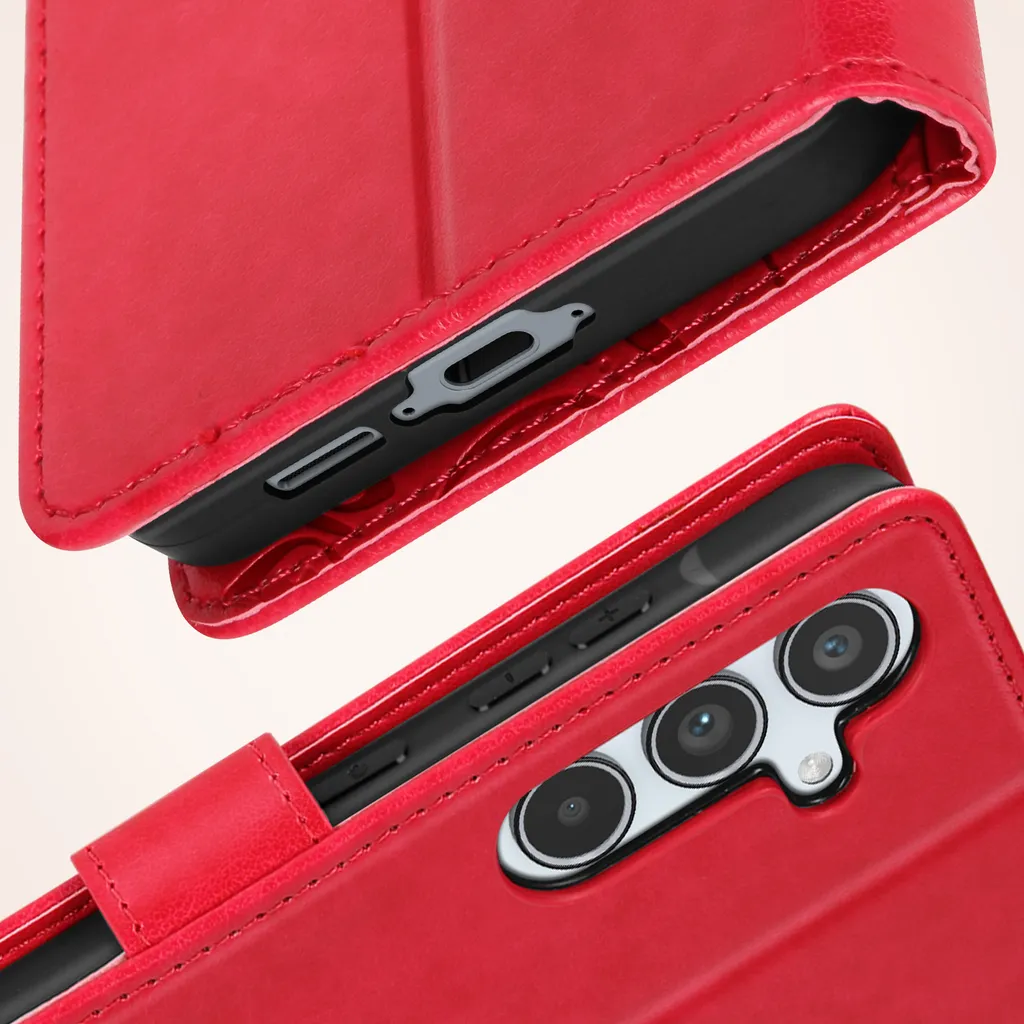 Avizar, cover Samsung Galaxy A55 a forma di farfalla con cinturino da polso, rosso - 6