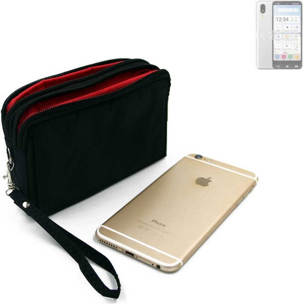 K-S-Trade Schutz Hülle Handy Hülle kompatibel mit Sharp Basio Active Gürteltasche Travelbag Handytasche mit Zusatzfächern, schwarz