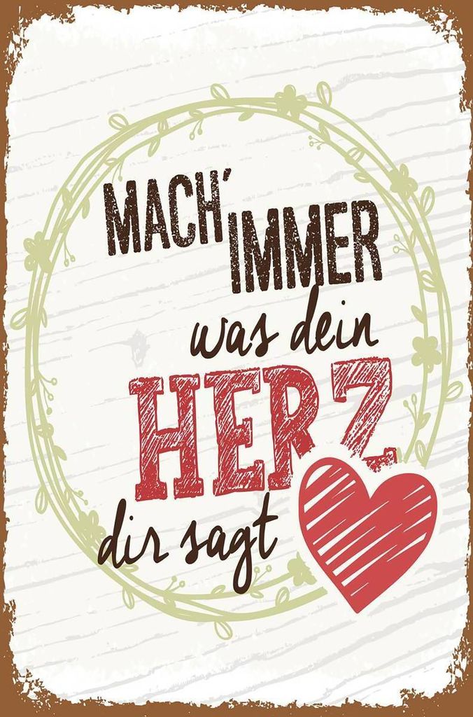 vianmo Holzschild 18x12 cm Mach immer was dein Herz dir sagt