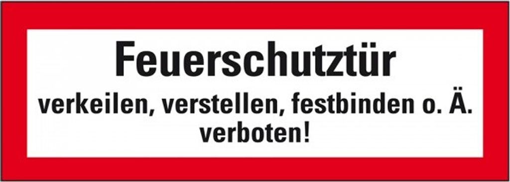 Dreifke Aufkleber I Feuerwehr:Feuerschutztür verkeilen, verstellen ... verbote...