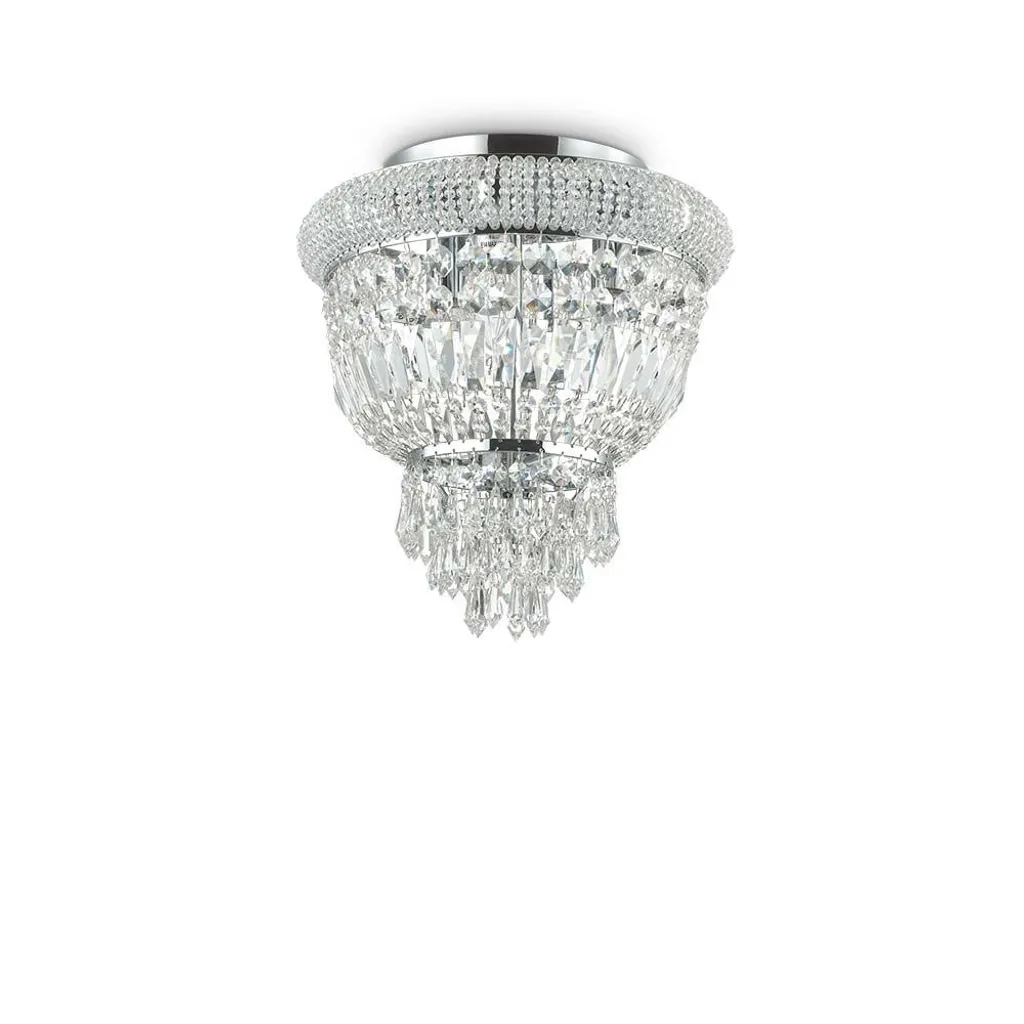 Plafonnier Idéal pour Chambre ou Entrée Ideal Lux Dubai 3-flg. Chrome