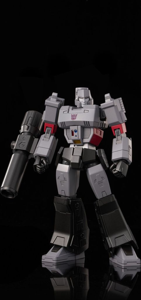 A studio shot of a Transformers Megatron toy.